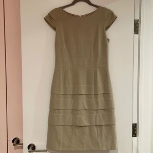 Tahari midi dress, tan